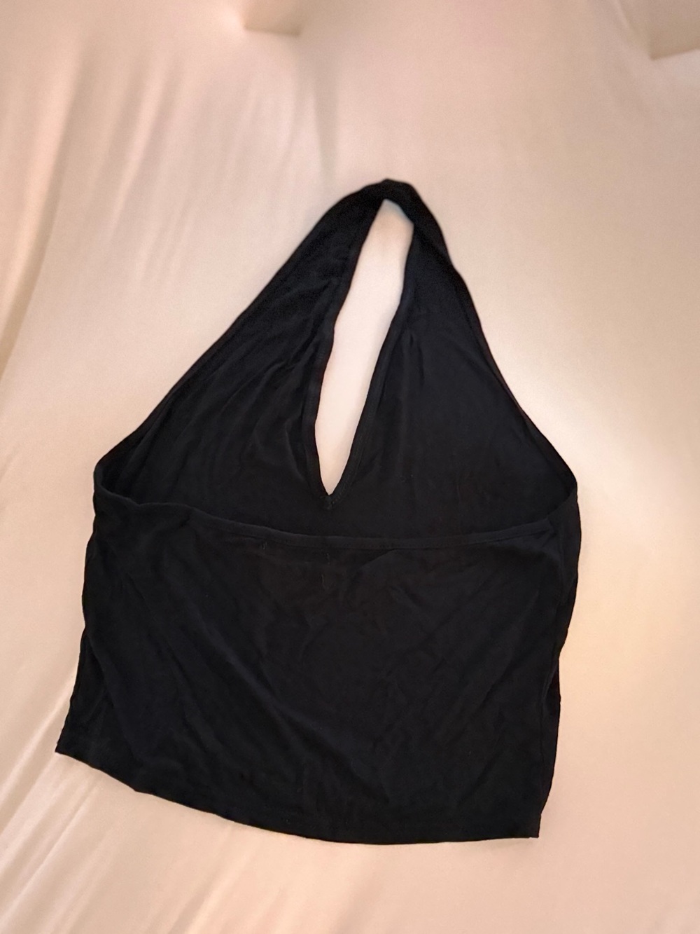 Vintage Black Halter Top with Low Back Black Classic Halter Neck Crop Top